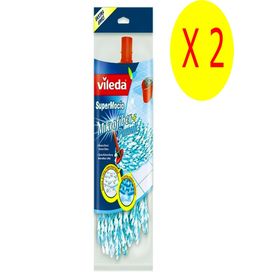 Vileda Supermocio 2'li Paket Pamuk ve Mikrofiber Dokulu Yedek Paspas