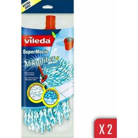 Vileda Supermocio 2'li Paket Pamuk ve Mikrofiber Dokulu Yedek Paspas