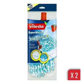 Vileda Supermocio 2'li Paket Pamuk ve Mikrofiber Dokulu Yedek Paspas