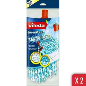 Vileda Supermocio 2'li Paket Pamuk ve Mikrofiber Dokulu Yedek Paspas