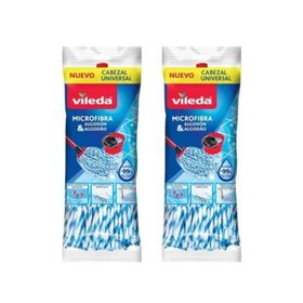 Vileda Supermocio 2'li Paket Pamuk ve Mikrofiber Dokulu Yedek Paspas