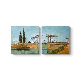 Vincent Van Gogh - Arles Köprüsü 2 Parçalı Tablosu
