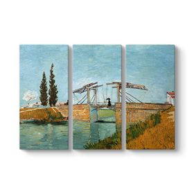 Vincent Van Gogh - Arles Köprüsü 3 Parçalı Tablosu