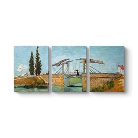 Vincent Van Gogh - Arles Köprüsü 3 Parçalı Tablosu