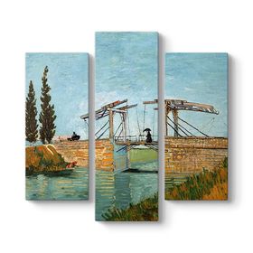 Vincent Van Gogh - Arles Köprüsü 3 Parçalı Tablosu