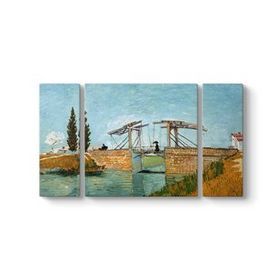 Vincent Van Gogh - Arles Köprüsü 3 Parçalı Tablosu