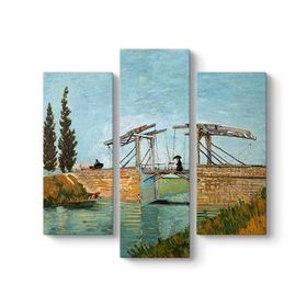 Vincent Van Gogh - Arles Köprüsü 3 Parçalı Tablosu