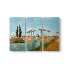 Vincent Van Gogh - Arles Köprüsü 3 Parçalı Tablosu