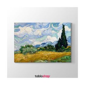 Vincent Van Gogh - Selvi Ağaçlı Buğday Tarlası Tablosu
