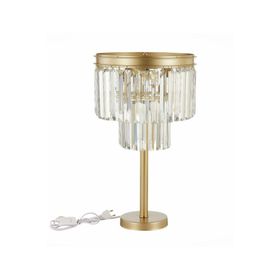 Vinner ABJ-RU001 Eskitme Mat Gold Tek Ayaklı Kristal Taşlı Metal Abajur