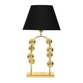 Vinner Cabil Gold Kaplama Özel Tasarım Paslanmaz Gold Şeritli Siyah Metal Abajur