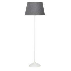 Vinner Conic Beyaz Tek Ayaklı Metal Burgulu Hasır Gri Lambader
