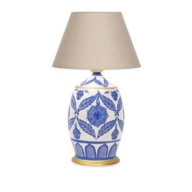 Vinner Handmade Ceramic Botanical Özel Tasarım Krem Abajur