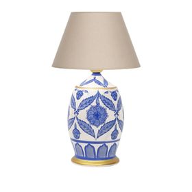 Vinner Handmade Ceramic Botanical Özel Tasarım Krem Abajur