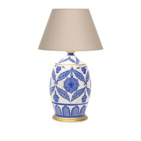 Vinner Handmade Ceramic Botanical Özel Tasarım Krem Abajur