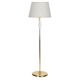 Vinner Lille Gold Kaplama Üçlü Kare Kristal Detaylı Metal Beyaz Kırçıl Lambader