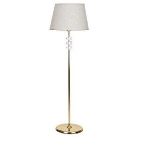Vinner Lille Gold Kaplama Üçlü Kare Kristal Detaylı Metal Beyaz Kırçıl Lambader