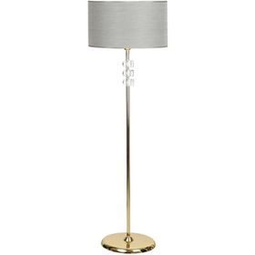Vinner Lille Gold Kaplama Üçlü Kare Kristal Detaylı Metal Pre Gri Lambader