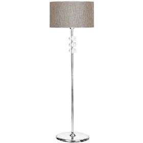 Vinner Lille Krom Kaplama Üçlü Kare Kristal Detaylı Metal Gri Yaldızlı Lambader