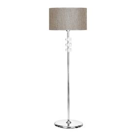 Vinner Lille Krom Kaplama Üçlü Kare Kristal Detaylı Metal Gri Yaldızlı Lambader