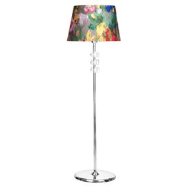 Vinner Lille Krom Kaplama Üçlü Kare Kristal Detaylı Metal Violet Desenli Lambader