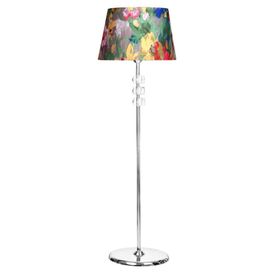 Vinner Lille Krom Kaplama Üçlü Kare Kristal Detaylı Metal Violet Desenli Lambader