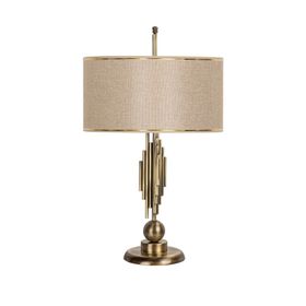 Vinner Marche Mka-01 Gold Hasır A Kahve Eskitme Mat Gold Metal Abajur