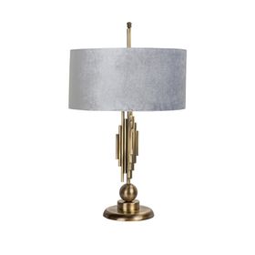 Vinner Marche Mka-01 Gri Kadife Eskitme Mat Gold Metal Abajur
