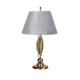 Vinner Marche Mka-01 Gri Kadife Eskitme Mat Gold Metal Abajur