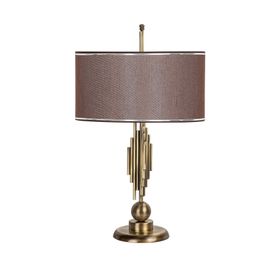Vinner Marche Mka-01 Krom Hasır Kahve Eskitme Mat Gold Metal Abajur