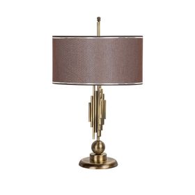 Vinner Marche Mka-01 Krom Hasır Kahve Eskitme Mat Gold Metal Abajur