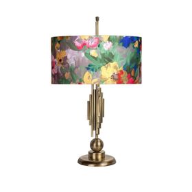 Vinner Marche Mka-01 Violet Desenli Eskitme Mat Gold Metal Abajur