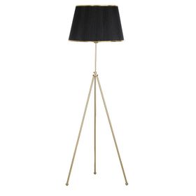 Vinner Noa Eskitme Tripod Boyu Ayarlanabilir Metal Gold Şeritli Organze Siyah Lambader