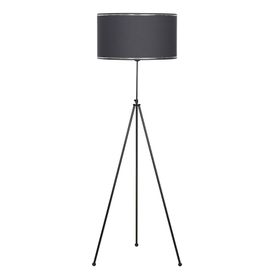 Vinner Noa Siyah Kaplama Tripod Boyu Ayarlanabilir Metal Krom Şeritli Antrasit Lambader
