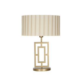 Vinner Puglia Eskitme Mat Gold Metal Kırma Krem Abajur