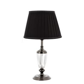 Vinner Siyah Kaplama Kristal Detaylı Modern Metal Abajur