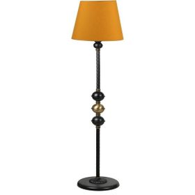 Vinner Siyah Kaplama Üçlü Küre Eskitme Detaylı Modern Tek Ayak Metal Lambader