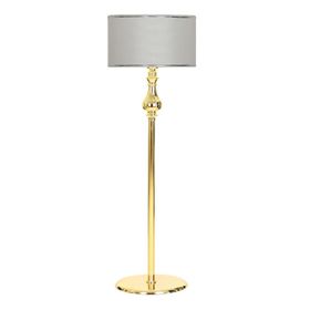Vinner Solid Gold Kaplama Düz Metal Ayak Krom Şeritli Beyaz Lambader