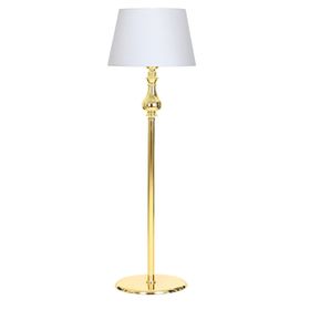 Vinner Solid Gold Kaplama Düz Metal Ayak Krom Şeritli Beyaz Lambader