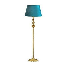 Vinner Vega Gold Üçlü Küre Tek Ayaklı Metal Turkuaz Kadife Lambader