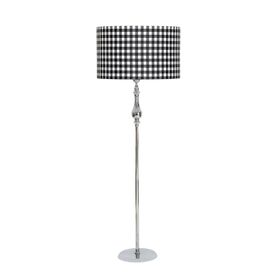 Vinner VNR2903SLKRMDZ015 Silindir Siyah Dama Başlık Krom Kaplama Solid Düz Tek Ayak Metal Lambader
