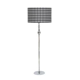 Vinner VNR2903SLKRMDZ015 Silindir Siyah Dama Başlık Krom Kaplama Solid Düz Tek Ayak Metal Lambader