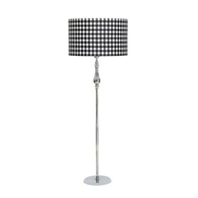 Vinner VNR2903SLKRMDZ015 Silindir Siyah Dama Başlık Krom Kaplama Solid Düz Tek Ayak Metal Lambader