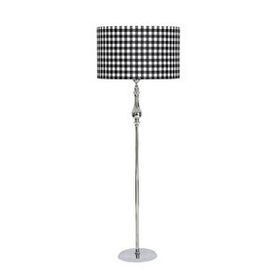 Vinner VNR2903SLKRMDZ015 Silindir Siyah Dama Başlık Krom Kaplama Solid Düz Tek Ayak Metal Lambader