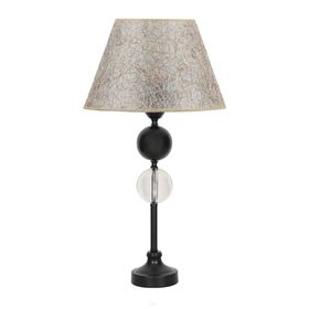 Vinner VNRBRCYA2506003 Bercy Siyah Kaplama Kristal Küre Detaylı Sarı Kırçıl Metal Abajur