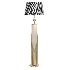 Vinner VNRDOHALMBGLD007 Doha Gold Kaplama Gövde Işıklı Özel Tasarım Zebra Desenli Metal Lambader