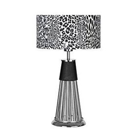 Vinner VNRORLEANSKROMLMD006 Orleans Krom Kaplama Metal Çubuklu Özel Tasarım Leopar Desenli Metal Abajur