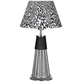 Vinner VNRORLEANSKROMLMD006 Orleans Krom Kaplama Metal Çubuklu Özel Tasarım Leopar Desenli Metal Abajur