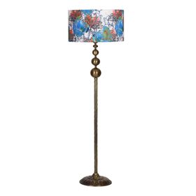Vinner VNRVGAEKLMB037 Vega Eskitme Üçlü Küre Tek Ayaklı Metal Flowers Desenli Lambader