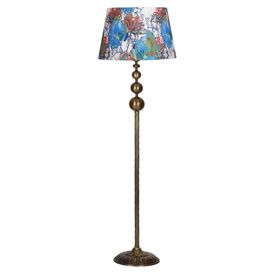 Vinner VNRVGAEKLMB037 Vega Eskitme Üçlü Küre Tek Ayaklı Metal Flowers Desenli Lambader
